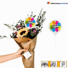 Kleiner mini Folieballon Happy Birthday Geburtstag "Ballons"