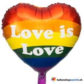 L'AMOUR EST L'AMOUR Ballon en aluminium en forme de cœur arc-en-ciel LGBTQ* Décoration de ballon à l'hélium