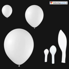 Luftballons Set 10 Stück 12cm, 25cm oder 30cm - Latex Ballons Geburtstag Party Dekorationen Erwachsene Hochzeit Dekoration - Weiss