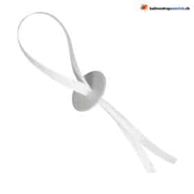 100 Luftballon Schnellverschluss - Schnellverschlüsse mit Band Weiss