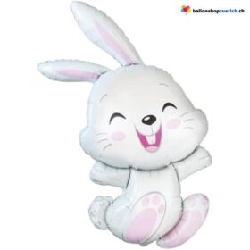 Hase Rosa Weiss Luftballon Bunny Kaninchen Folie Kinder Ostern Dekoration