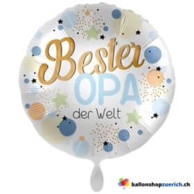 Luftballon - Bester Opa der Welt - Familie Liebe Geburtstag Party Grossvater Folie Heliumballon
