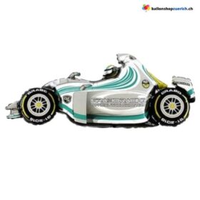 Luftballon Rennwagen Rennauto Formel Formula 1 Silber Luftballon Folie Helium Ballon
