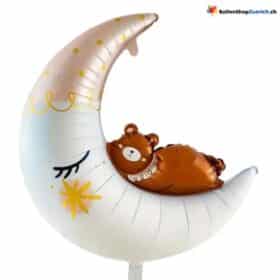 Фольгированные воздушные шары в форме луны и медведя для украшения дня рождения, вечеринки в честь рождения ребенка