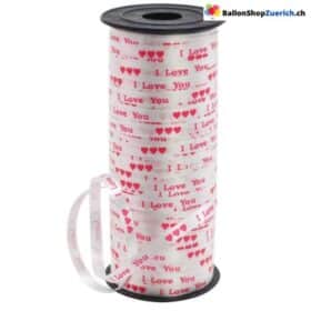 Rolle Ballonschnur I Love You - weiss