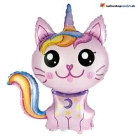 Zauberkatze Pink Luftballon Folie Einhorn Unicorn Dekoration Kinder Party Unicornio