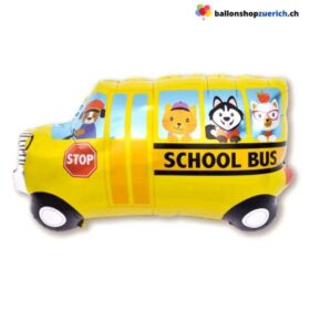 Grosser Schulbus Ballon Kinder Dekoration Folien Ballon Schule Schulbeginn Schulanfang Luftballon