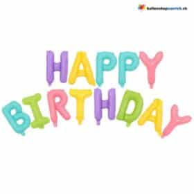 Letras de feliz cumpleaños, guirnalda Arcoíris 2, globos, decoración de letras, globos de aluminio, fiesta de cumpleaños