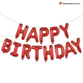 Happy Birthday Schriftzug Rot Girlande Luftballons Buchstaben Dekoration Luftballons Folie Geburtstagsfeier