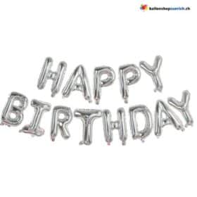 Letras de feliz cumpleaños, guirnalda plateada, globos, decoración de letras, globos de aluminio, fiesta de cumpleaños