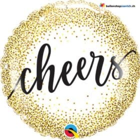Palloncino Cheers Gold Glitter Dots - Decorazione regalo - Festa di compleanno - Palloncino a elio - Champagne