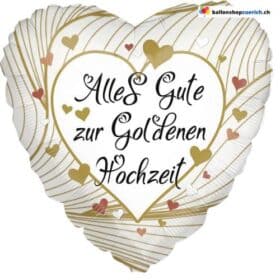 Luftballon HERZ ALLES GUTE ZUR GOLDENEN HOCHZEIT Folie - FROHES JUBILÄUM Party