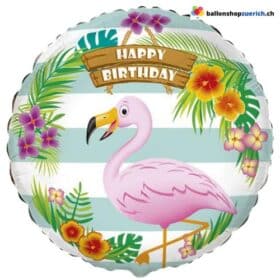 Luftballon Happy Birthday Party Tropical Luftballon Heliumballon - Blumen Flamingo