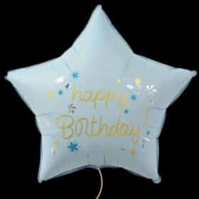 Decorazione con palloncino in lamina blu spaziale "Buon compleanno" e palloncino ad elio