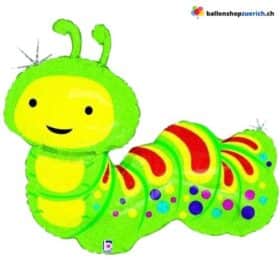 Luftballon Raupe Glühwurm Folie Ballon glitzernd