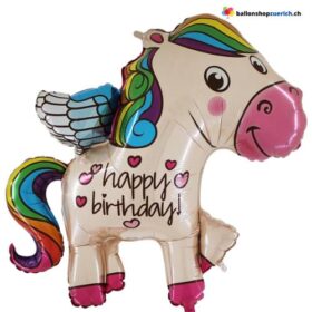 Riesiger Happy Birthday Pony Einhorn Unicorn Rainbow Regenbogen Luftballon Kinder Geburtstag Party Heliumballon
