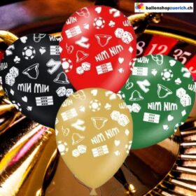 Set 4 Stück Casino Game Spiel Luftballons Las Vegas Dekoration Geburtstag Kinder Latex Ballons Party