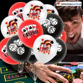 Set 6 Stück Poker Casino Game Spiel Luftballons Las Vegas Dekoration Geburtstag Kinder Latex Ballons Party