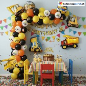 Baustelle Party Set Bagger Lastwagen Ballon Deko Kindergeburtstag