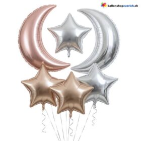 Grosses 6er Set Mond und Sterne