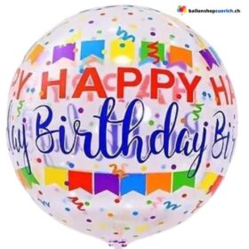 Luftballon Happy Birthday Heliumballon - Girlande Farbig Bubble Transparent