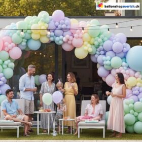 Ballongirlande Regenbogen Pastell 135-teilig