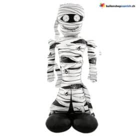 Folien Ballon Stand bandagiertes Männchen, Spital, gute Besserung Mumie Genesung Krankheit Unfall Genesung Halloween, Gespenst Luftballon Heliumballon