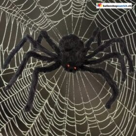 Schwarze Kunstfell Spinne Dekoration Halloween