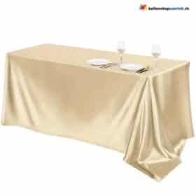 Скатерть из атласной ткани цвета шампанского золота