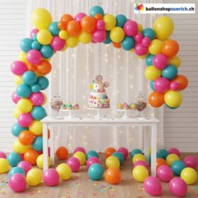 Ballon Girlande Candy Pink Gelb Türkis Orange 96-teilig