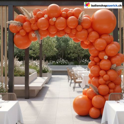 Ballon Girlande Orange 112-teilig