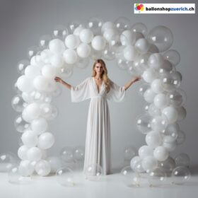 Ballon Girlande Weiss Transparent 130-teilig