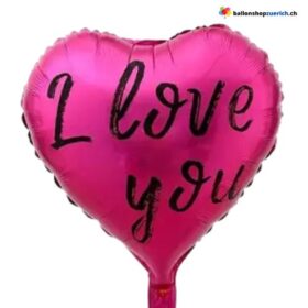 I Love you - Pink Rosa Love Folienballon Luftballon Liebe Herz