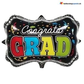 Luftballon CONGRADUATION Black Color Congrad Gratulation Ballon Heliumballon Abschluss Glückwunsch Abschlussfeier Prüfung Matura Studium