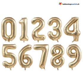 Luftballon Zahlenballon Champagner Gold grosser Folie Geburtstag Jubiläum