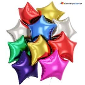 Luftballons Stern Medium Set 10 Stück Multicolor Gemischt -  Folie Heliumballone - Liebe Hochzeit Weihnachten Silvester Geburtstag Party Valentinstag