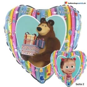 Воздушный шар из фольги с изображением Маши Медведицы, наполняемый гелием, для вечеринки