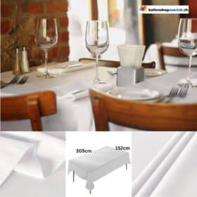 Белая тканевая скатерть