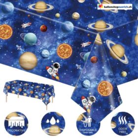 Tischdecke Weltall Weltraum Space Raumschiff Rakete Astronaut Mond Jupiter Tischtuch