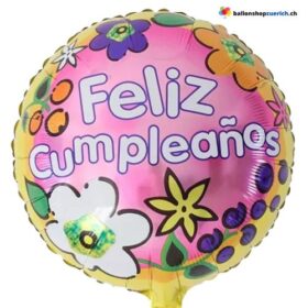 Feliz cumpleaños Luftballon Blumen Spanish Happy Birthday Feliz Cumpleanos Folie Birthday Party Decoration Heliumballon Spanisch