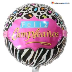 Feliz cumpleaños Luftballon Pink Zebra Color Spanish Happy Birthday Feliz Cumpleanos Folie Birthday Party Decoration Heliumballon Spanisch