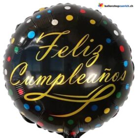 Feliz cumpleaños Luftballon Schwarz Gold Spanish Happy Birthday Feliz Cumpleanos Folie Birthday Party Decoration Heliumballon Spanisch