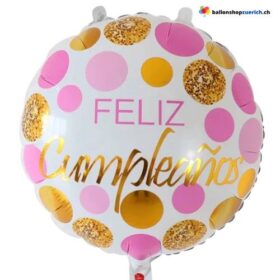 Feliz cumpleaños Pink Gold Spanish Happy Birthday Feliz Cumpleanos Folie Luftballon Birthday Party Decoration Heliumballon Spanisch