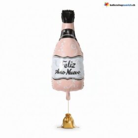 Silvester Ballon Flasche Feliz Año Nuevo Rosa