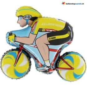 Velo Fahrrad Rennfahrer Sport Luftballon Folie Helium Ballon Gelb
