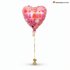 Be Mine Herz Ballon Pink & Verspielt