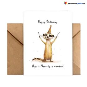 Biglietto di auguri di buon compleanno "L'età è più di un numero!" con busta