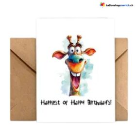 Biglietto di auguri di buon compleanno "Il più felice dei compleanni!" con busta