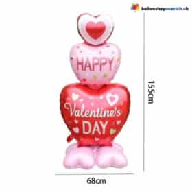 Happy Valentine's Day Herz Ballon XXL Stehend 155 cm Liebe