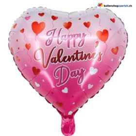 Happy Valentine's Day Herz Folienballon Pink